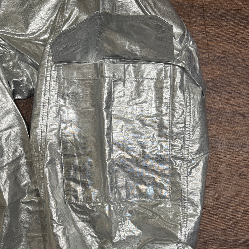 Free People Movement Mesmerize Me Shine Pants Silver - Picture 5 of 8